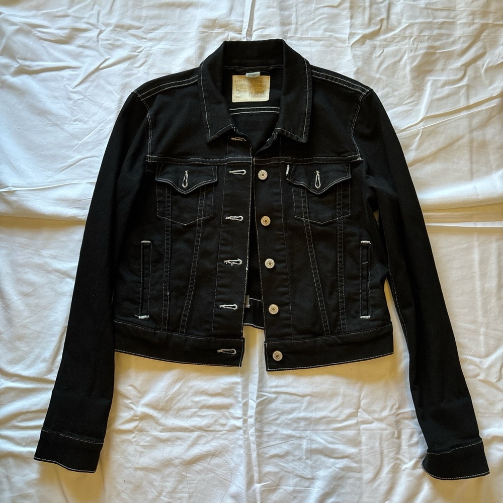 Levi’s Black Denim Jacket with White Stitching